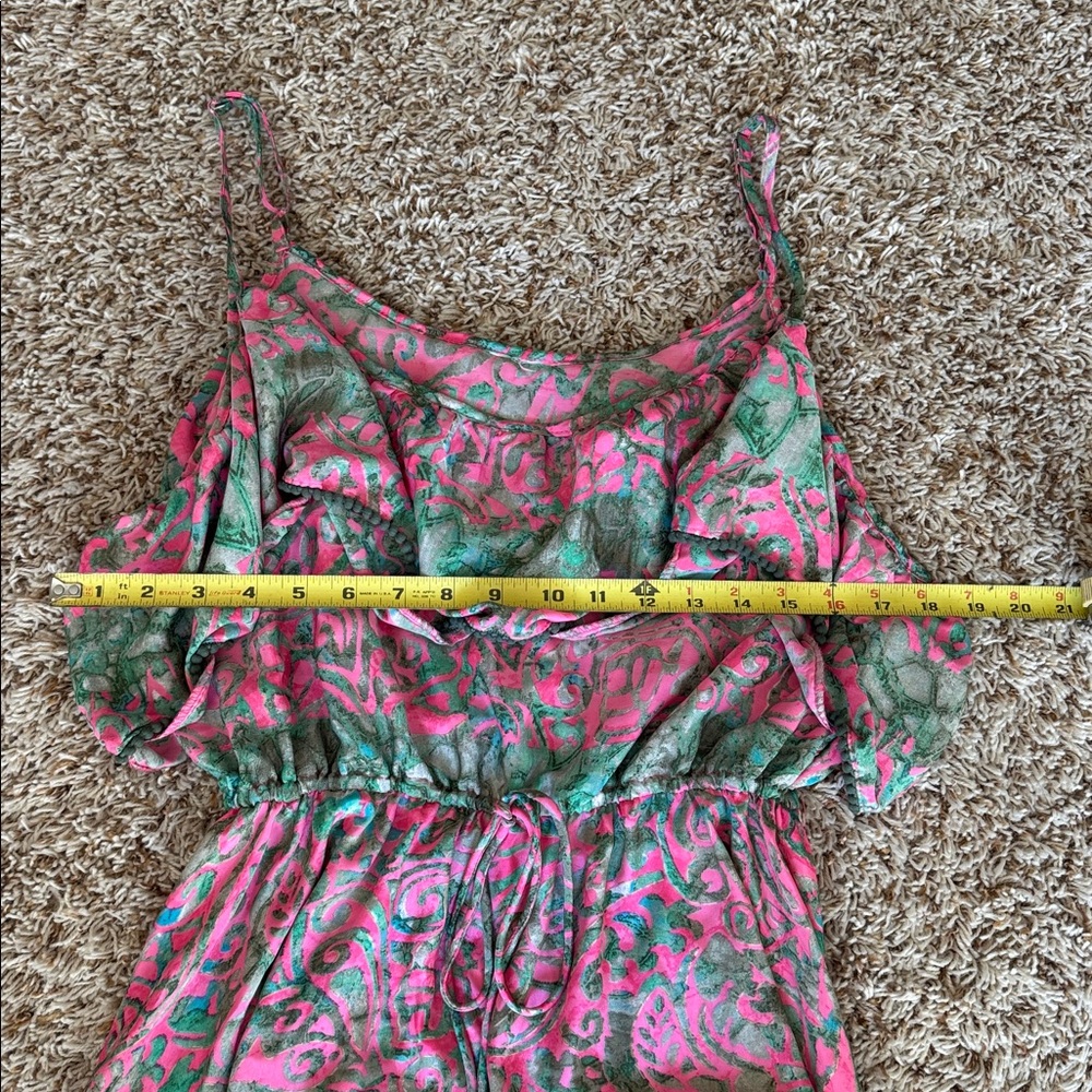 Strapless Pink and Green Dress - Picture 7 of 8